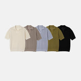 [Unisex] スカシオープンカラハーフニット(5color)