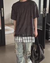 トリプル ダメージ レイヤード ショートスリーブ Tシャツ