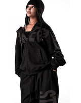 NO STRESS HOTFIX SET HOOD ZIP-UP BLACK