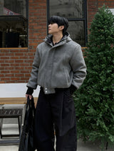 Haron woolfaka hooded padded jacket