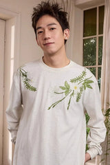 ボタニカルエンブロイダリー長袖Tシャツ