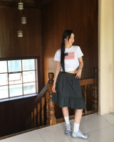 Ktin American Flag Patch Lace Short-Sleeved T-Shirt