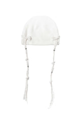  KNIT BRAID BEANIE . WHITE