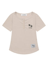 ARINA BUTTON CROP HALF T (4COLOR)