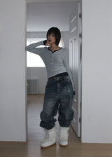 DOUBLE POCKET WIDE DENIM