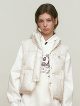 ARCH CHERRY CROP DOWN VEST [IVORY]