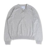 CABLE HENRY NECK KNIT MELANGE GRAY