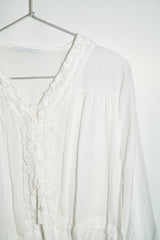 Frill V-neck Blouse (Ivory)