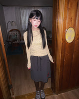 (2color) Rose Two-Way Drawstring Midi Skirt
