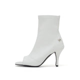 ニューオープントゥスリムアンクルヒール(White)