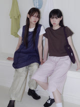 TULIP STRIPE CAPRI PANTS (PINK)