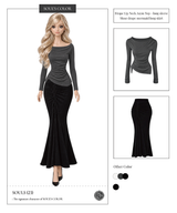 Drape Lip Neck Asym Top - long sleeve (3color)