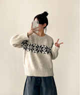 Eve High Quality Nordic Snowflake Round Knit