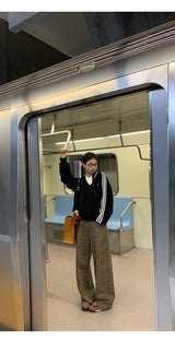 レオパードストレートワイドパンツ