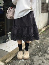 Ello Check Frill Midi Skirt (2c)
