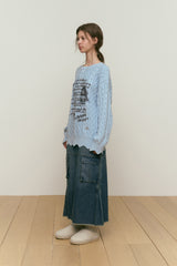 COLLECTION PRINTED SCALLOP KNIT [SKY]
