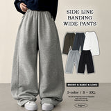 [short, basic, long choice*] high banding side incision コットンワイドパンツ