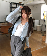 Meloni Ribbed Shirred Long Sleeve