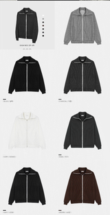 high-neck ribbed zip-up