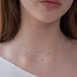 Silver 925 Modern Snake Line Necklace