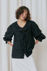 Flor frill blouse_black