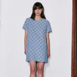Denim Check One Piece Blue