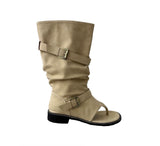 tinzy matte two-buckle thong boots