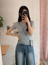 #Wave Point Short Sleeve T-shirt + Sleeveless Set (3color)