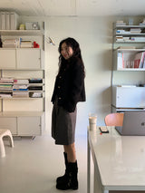 [MADE] Fidic Wool Herringbone Bermuda Pants