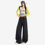 Paris Buckle High-Waist Barrel Denim Jeans
