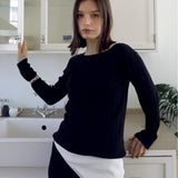 Square Rib Knit Black