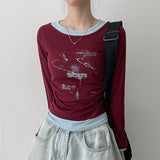 Shirring Long Sleeve T-shirt, Lude Slim Fit Long Sleeve (5 colors)