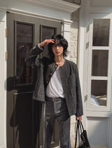 Proi Denim Tweed Round Jacket