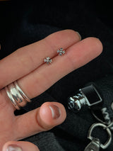 [925silver] Cross ball earring