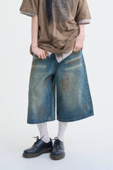 Rhadon dirty washed bermuda pants