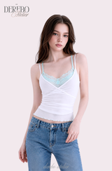 マッシュ レースラップ レイヤードスリーブレスTシャツ