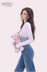 Rosy Moore Pink Gray Layered Tee