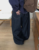 サネンローデニムバルーンワイドブラッシュドパンツ XL