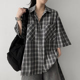 Fore oversized fit Pocket Checkered Short-sleeved Shirt Shirt