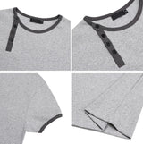 Rual Side Henley Neck Ringer Tee