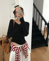 メローデザインロングスリーブカットソー (or Long-Sleeve Top)