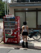 リボンポルカドットホルターネックノースリーブ
