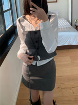 Tailor Mono Button Bustier Back Slit Top