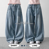 [~2XL, Short Long] 🧊サマージーンズ* 💙クールサマーデニムワイドパンツ (3 colors)