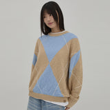 Big Argyle Boucle Knit
