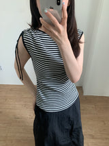 ワンショルダーシャーリングTシャツ(4color)