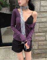 Mine Ribbed V-neck Button Cardigan