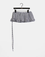 Esseon Checkered Layered Mini Wrap Skirt