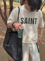 [A-T0117] SAINTピグクロップ半袖Tシャツ (4色)