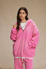 ビンテージスプレーダイドジップアップフーディー Pink
